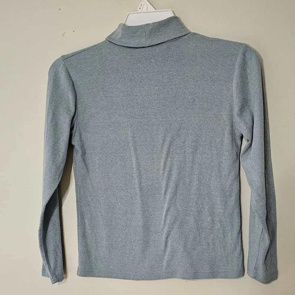 Light Blue Turtleneck Long Sleeve Top